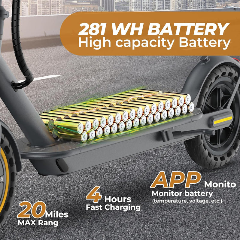 Electric Scooter 350W/500W Motor Top Speed 19/22 Mph Max 16/23/28Miles Ranges Foldable E Scooter