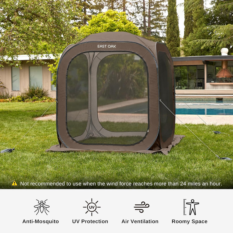 East Oak Screen House Tent Pop-Up Portable Screen Room Canopy Instant Screen Tent 10 x 10 Ft