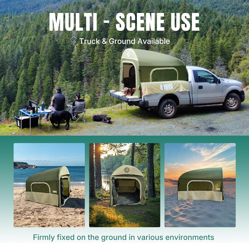 Truck Bed Tent 5.5 Ft.-8 Ft. Suitable For 2 Plus 1 People Family Inflatable Pickup Truck Tent