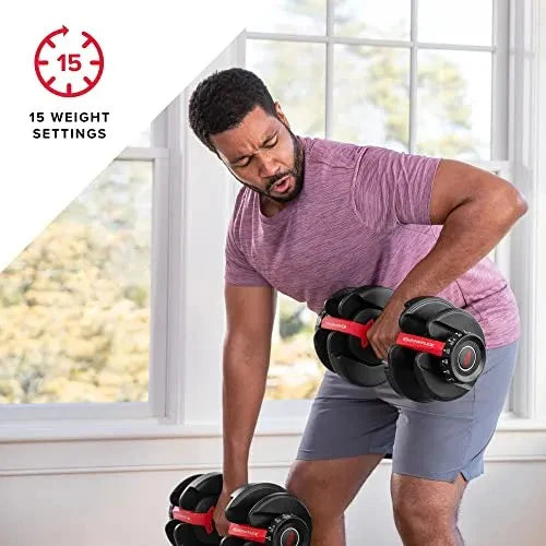 Bowflex SelectTech 552 Adjustable Dumbbells, Pair, 2.3C23.8 Kg, Space-Saving Home Fitness Equipment