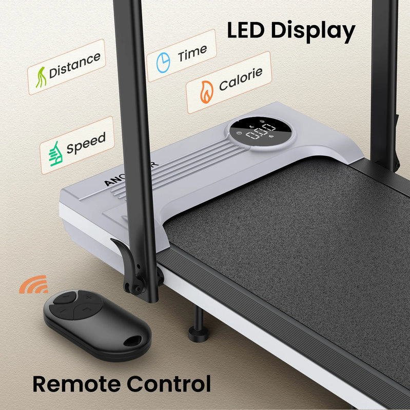Ancheer Portable Folding Walking Pad 300lb, 7.5 MPH Under Desk Treadmill With Remote Control And LED Display