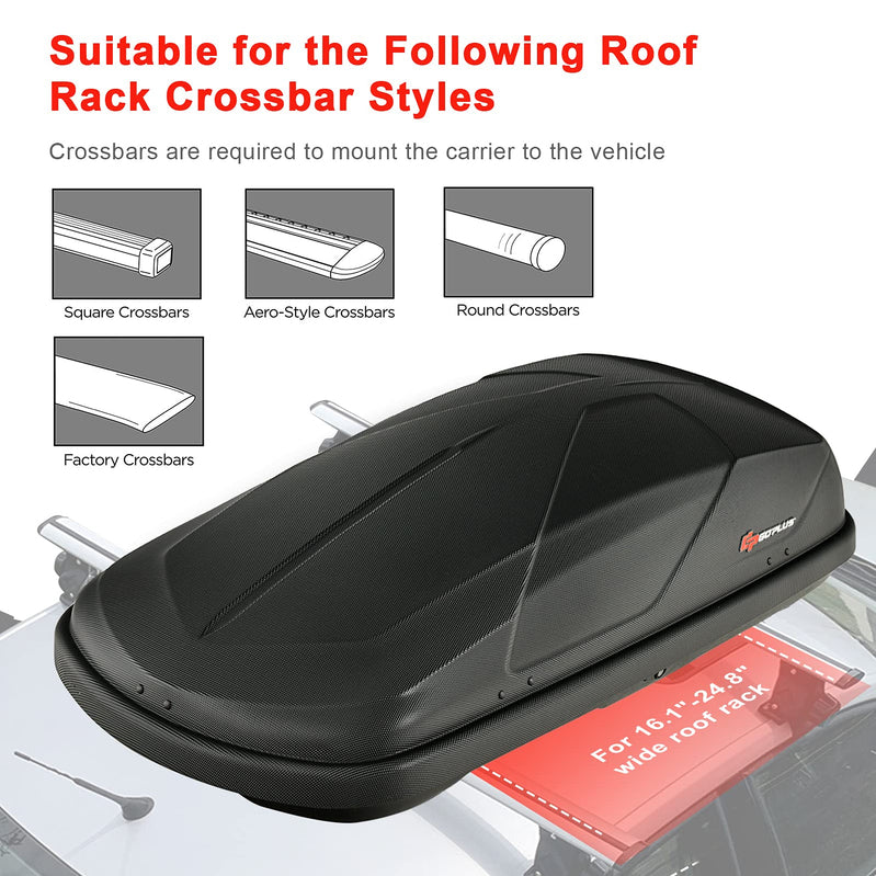 Cargo Box, Waterproof Rooftop Cargo Carrier, Heavy Duty Roof Storage Box