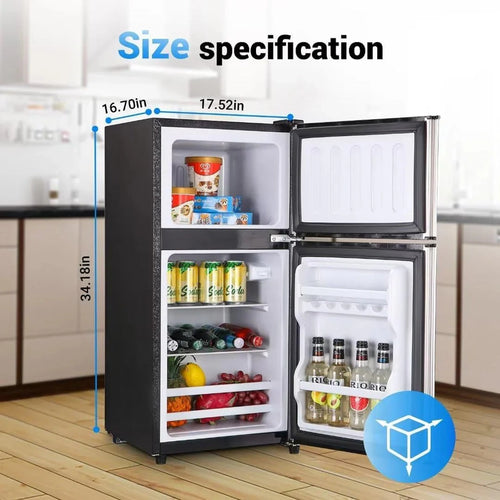 Apartment Size Refrigerator, 3.5 Cu. Ft. Samll Refrigerator With Freezer Suitable For Home And Apartments, Freestanding