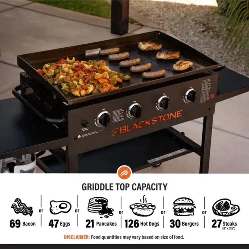 Blackstone 4-Burner 36 In. Griddle Cooking Station With Side Shelves
