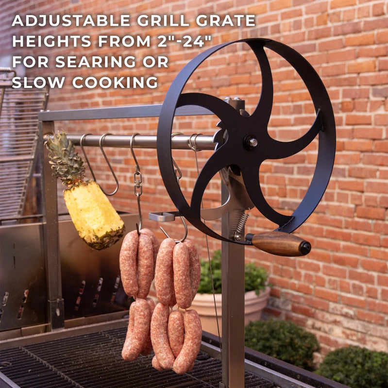 Backyard Discovery Argentine Santa Maria XL Wood Fire And Charcoal Steel Grill, Asado Clamp