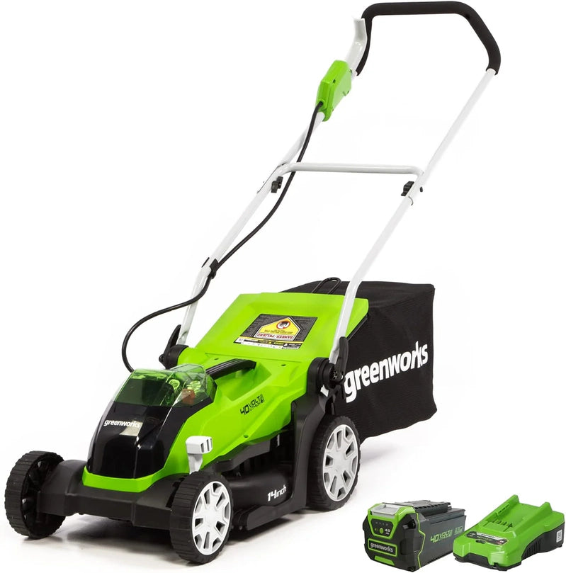 Greenworks 40V 16 In. Cordless Lawn Mower Ultra-Light Push Mower 4.0Ah Battery Charger