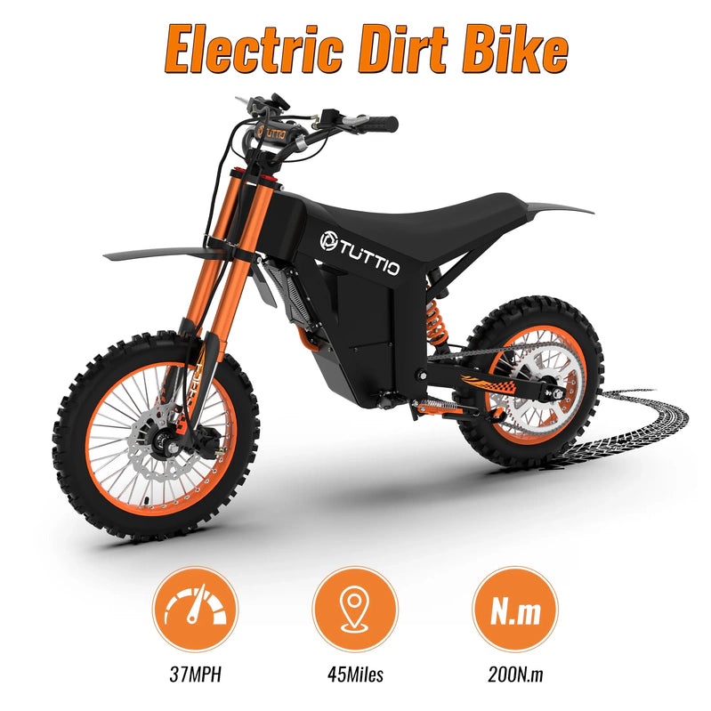 Tuttio Soleil01 Adult Electric Dirt Bike, With Branded Helmet, 2000W, 48V 21Ah Battery, 37Mph Full Suspension Mountain E-Bike