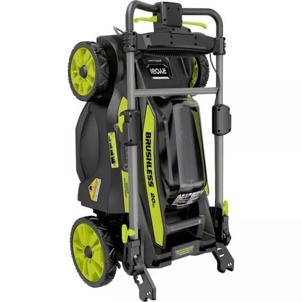 Ryobi 40V Brushless 20 In. Walk Behind Self-Propelled Mower/String Trimmer/Leaf Blower With 2 Batteries And 2 Chargers