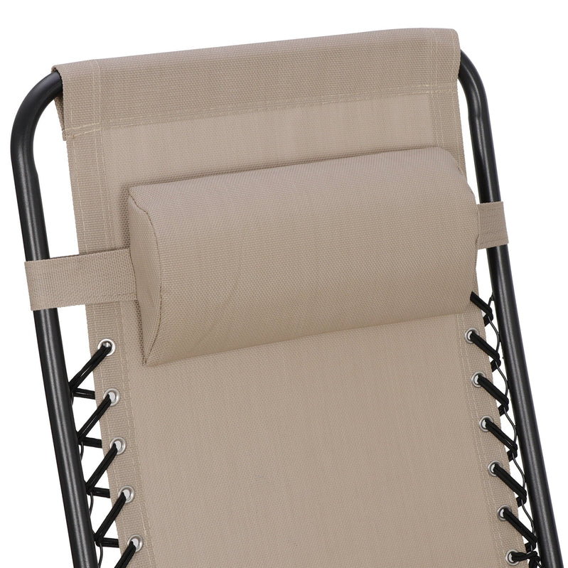 HomGarden 2 Pack Steel Zero-Gravity Chair, Beige