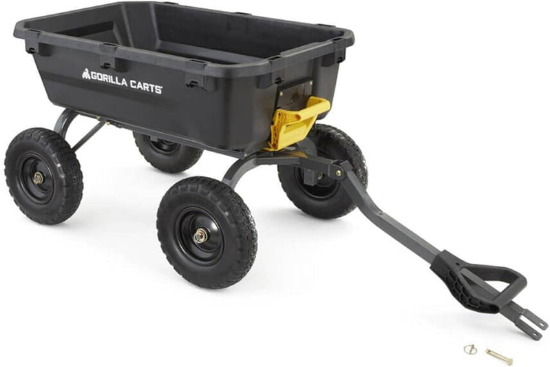 7GCG-NF Heavy-Duty Poly Dump Garden Cart With No-Flat Tires, 7 Cu. Ft., 1200-Pound Capacity, Black