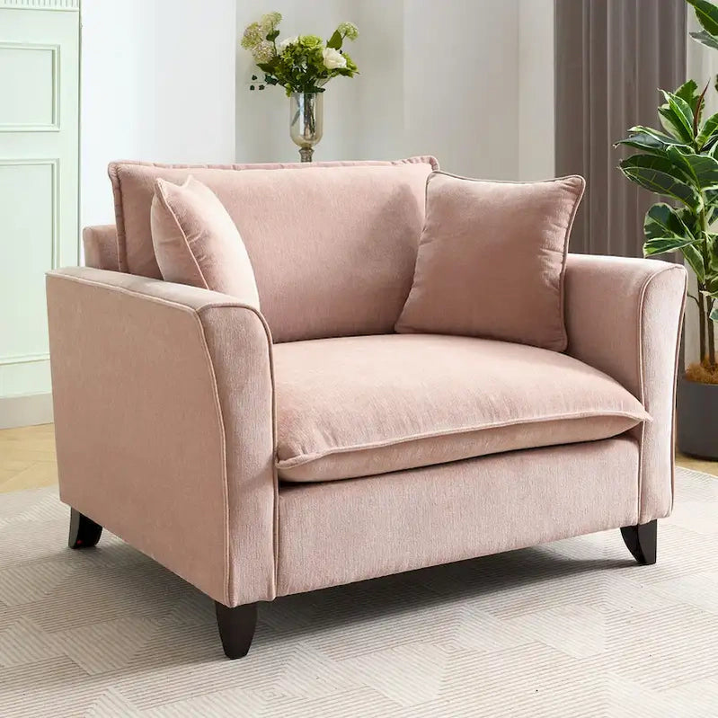 Oversized Chenille Fabric Armchair