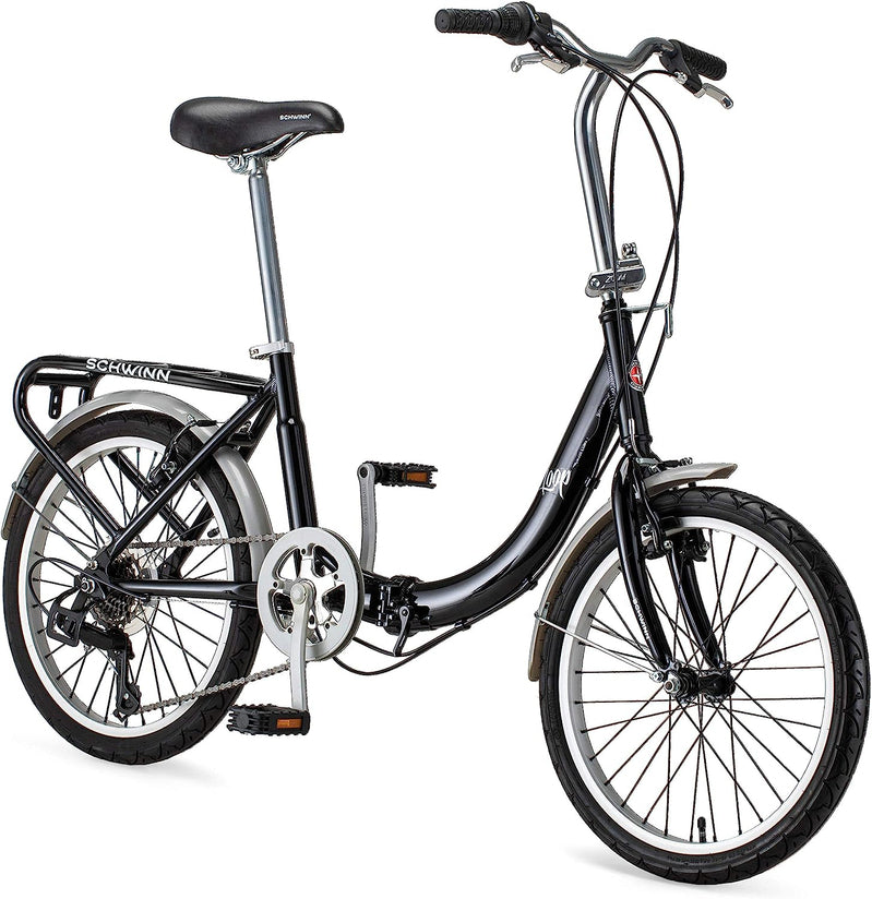 Schwinn Loop Adult Folding Bike For Men And Women, 20-inch Wheels, 7-Speed Drivetrain