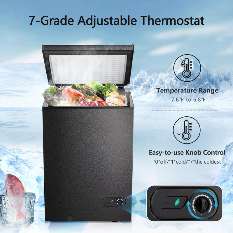 R.w.flame Chest Freezer 3.5 Cu. Ft. With Baskets
