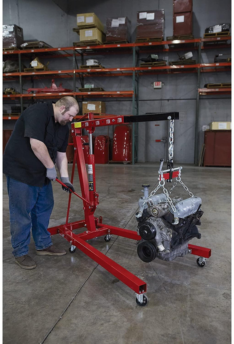 Strongway Hydraulic Engine Hoist With Load Leveler C 2-Ton Capacity, 1 In.-82 5/8 In. Lift Range
