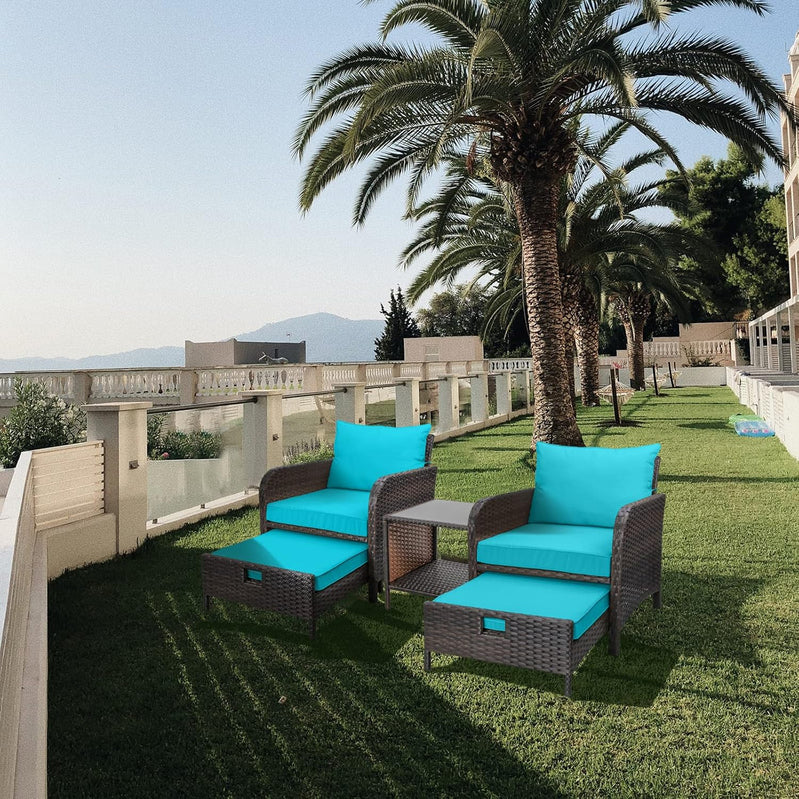 Leveleve Balcony Furniture 5 Piece Patio Conversation Set