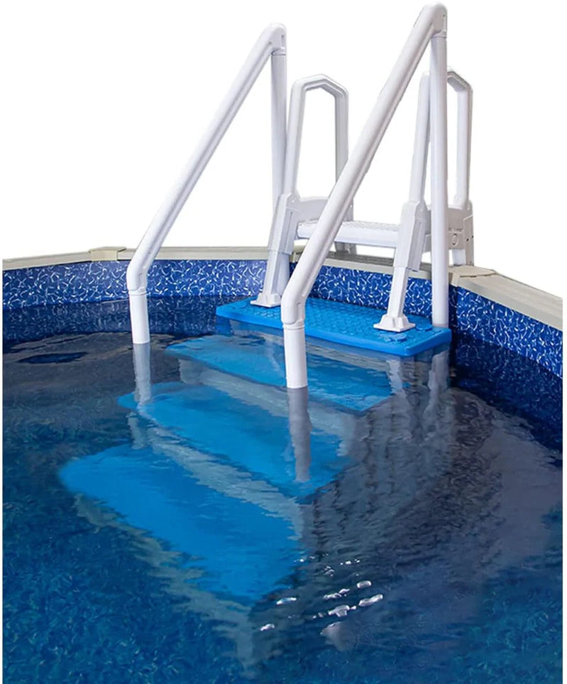 Select Anti-Slip in-Pool Steps, Gray, For Above Ground Swimming Pools, Can Mount To Decks 48 In. To 54 In. H, Safety Stairs Capacity Up To 300 Lbs