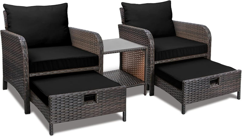 Leveleve Balcony Furniture 5 Piece Patio Conversation Set