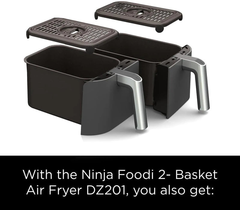 Ninja Foodi 10QT 6-in-1 DualZone Smart XL Air Fryer, 2 Independent 5QT Baskets, Smart Cook Thermometer, Match Cook, Smart Finish, Air Fry, DZ550