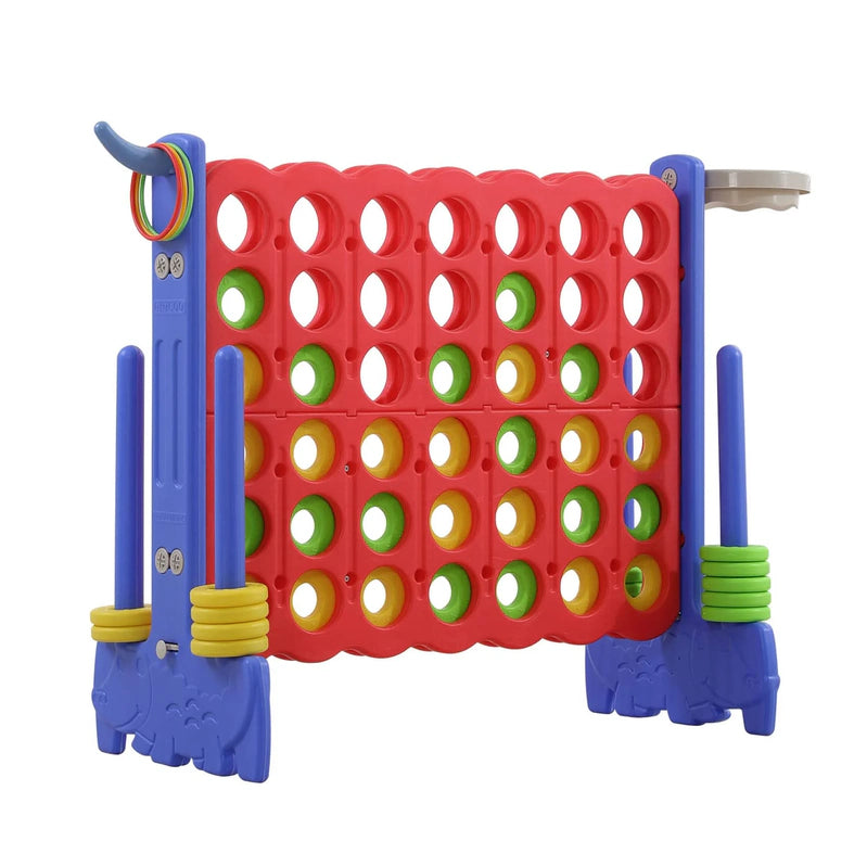 Unicoo 3-in-1 Giant 4 In. A Row Game, Featuring Basketball Hoop, Ring Toss Game And 4-to-Score Game. For Kids And Adults