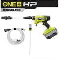 Ryobi One Plus HP 600 PSI At 0.7 Gpm 18V Cordless Electric Cold Water Power Cleaner, 20 Ft. Siphon Hose