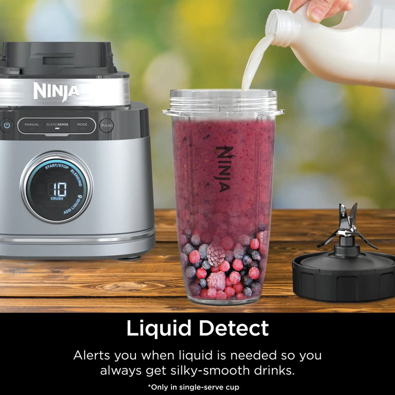 Ninja Detect Kitchen System Power Blender Plus Processor With Blend Sense Technology, Silver, TB400