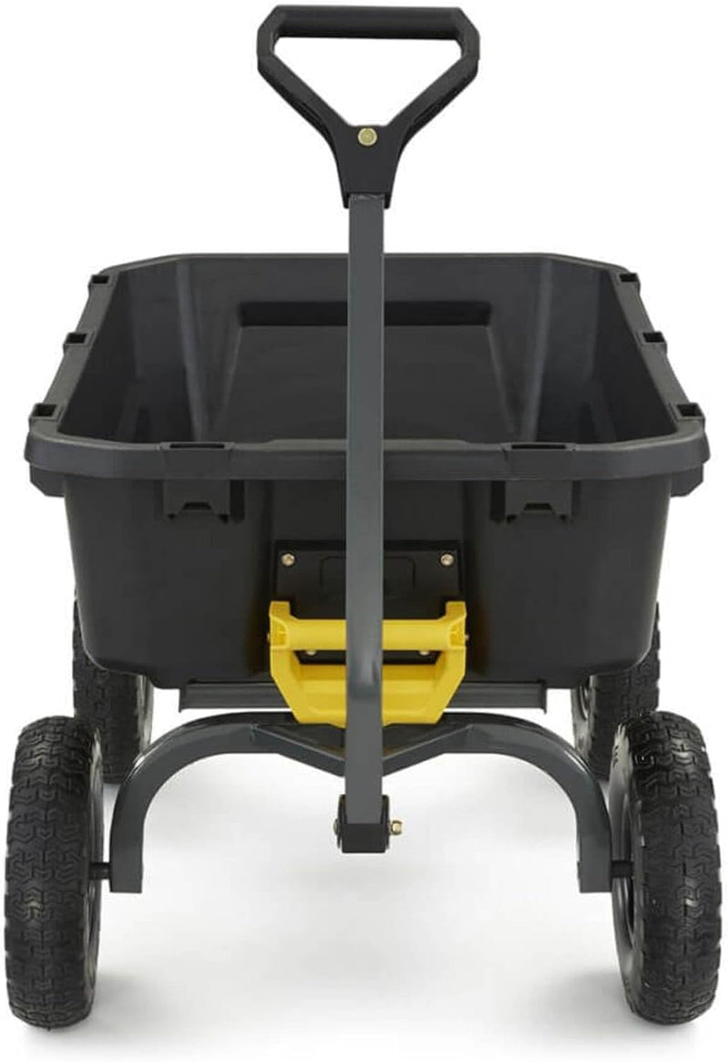 7GCG-NF Heavy-Duty Poly Dump Garden Cart With No-Flat Tires, 7 Cu. Ft., 1200-Pound Capacity, Black