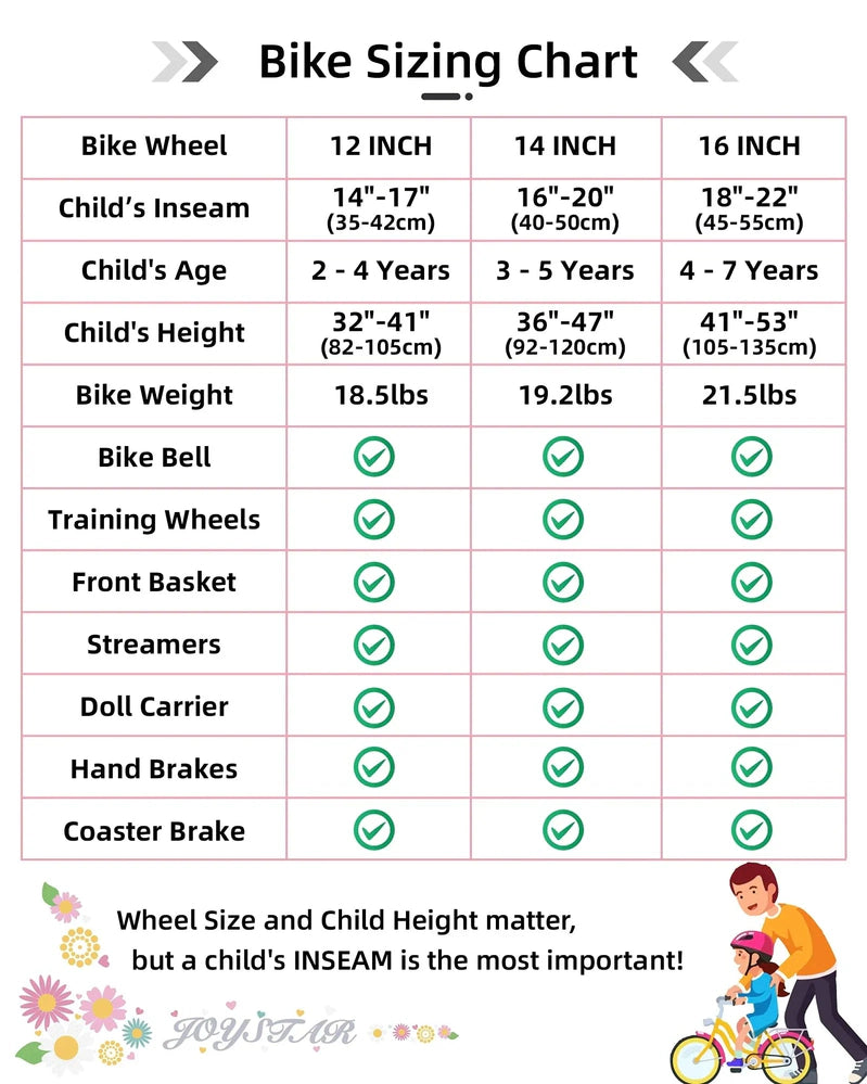 Joystar Kids Bike Little Daisy 14 In. Girls Bike