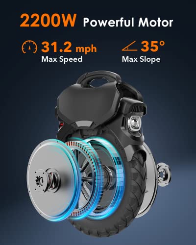 Inmotion V11 Electric Unicycle, 18 In. Self-Balancing Monowheel, Equipped With 3.35 In. Air Suspension
