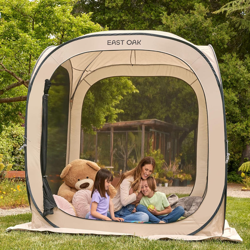 East Oak Screen House Tent Pop-Up Portable Screen Room Canopy Instant Screen Tent 10 x 10 Ft