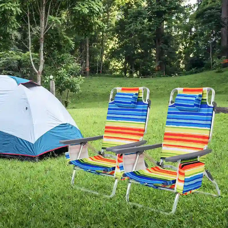 Costway 4-Pack Folding Backpack Beach Chair 5-Position Outdoor, See Details