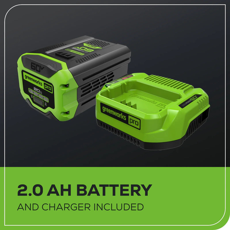 Greenworks 60V 8 In. Brushless Cordless Edger, 2.0 Ah Battery And Charger Included
