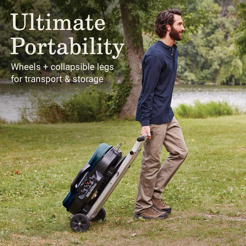 RoadTrip 285 Portable Stand-Up Propane Grill With 3 Adjustable Burners And Instastart Ignition, 20,000 BTUs Of Power For Outdoor Cooking