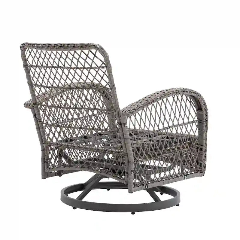 3 Pieces Outdoor Swivel Rocker Patio Chairs, 360 Degree Rocking Patio Conversation Set