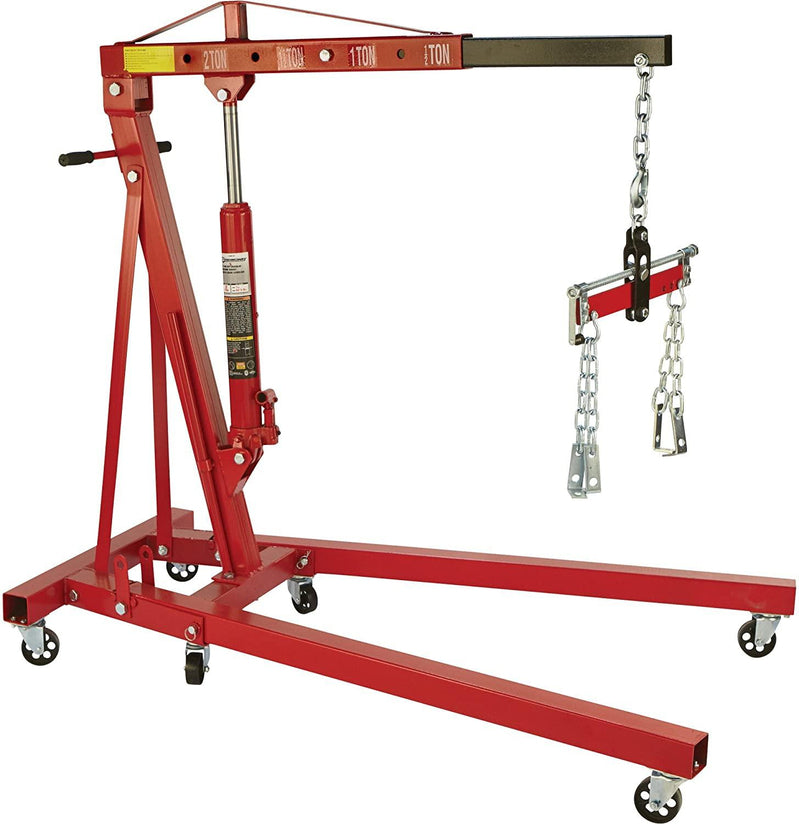 Strongway Hydraulic Engine Hoist With Load Leveler C 2-Ton Capacity, 1 In.-82 5/8 In. Lift Range