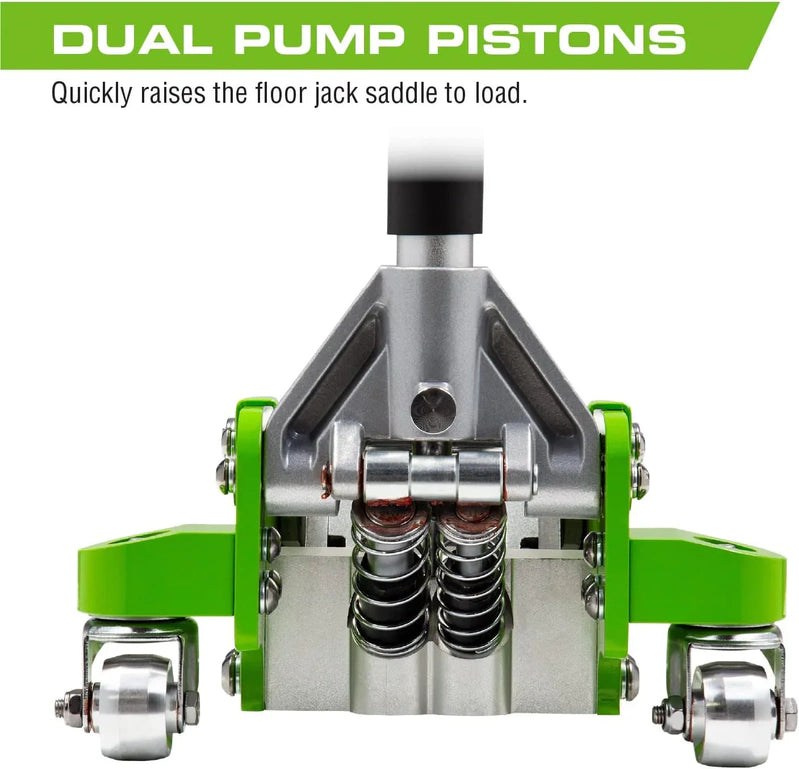 Tools 3-Ton Quick Rise Aluminum Floor Jack With Dual Pump Pistons And Reinforced Lifting Arm, A20018_A20019