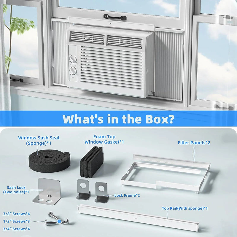 Antarctic Star 12,000 BTU U-Shaped Window Air Conditioner Unit Cools Up To 550 Sq. Ft. With 6 Modes 24H Timer, Ultra Quiet Window AC Units