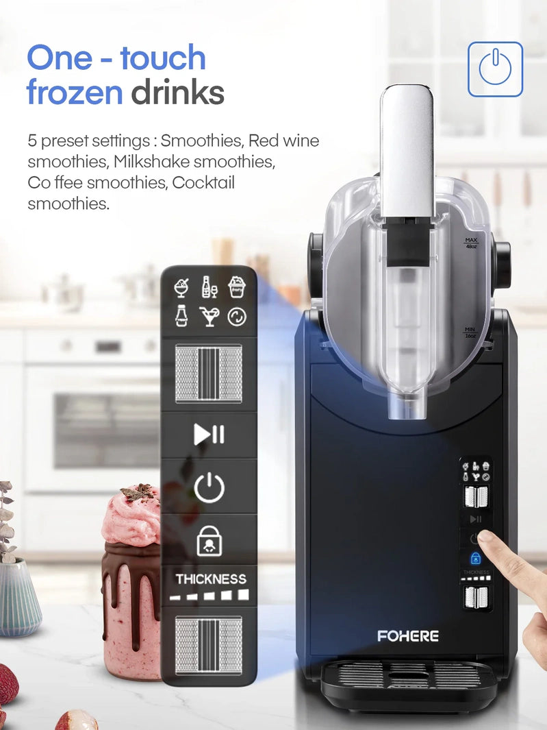 5-in-1 Slushie Machine, No Ice Needed, 15 Min Slushy Machine For Home With Self-Cleaning, Professional Frozen Drink Maker, 5 Preset Programs