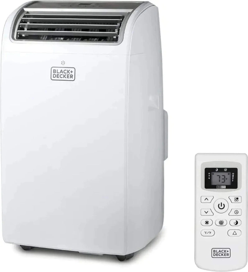 Black Plus Decker Air Conditioner, 14,000 BTU Air Conditioner Portable For Room Up To 700 Sq. Ft. With Remote Control, White
