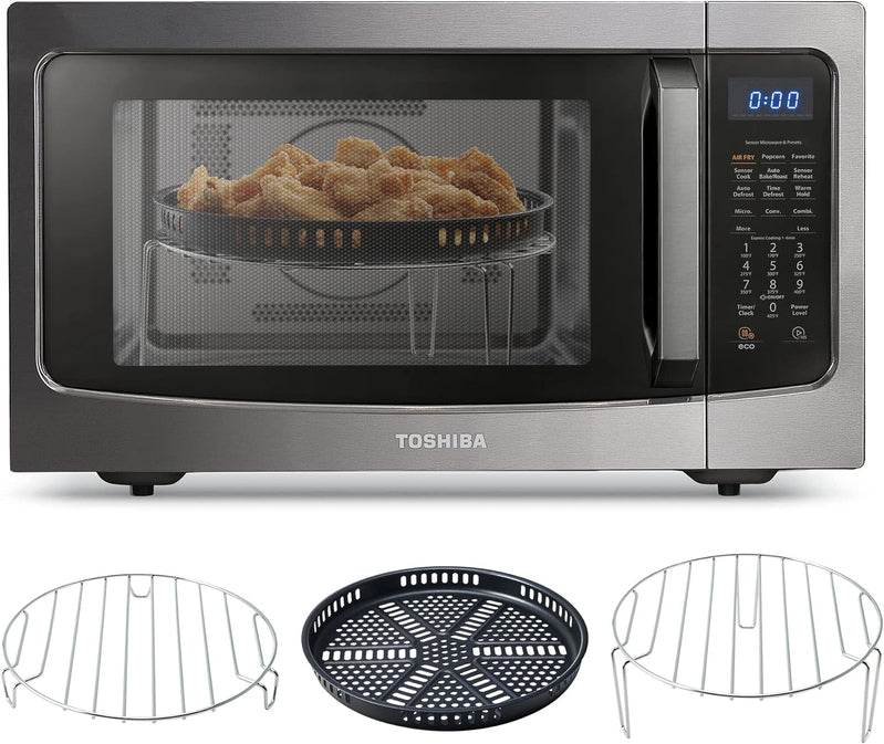 Toshiba 4-in-1 ML-EC42P, SS Countertop Microwave Oven, Smart Sensor, Convection, Air Fryer Combo, Mute Function