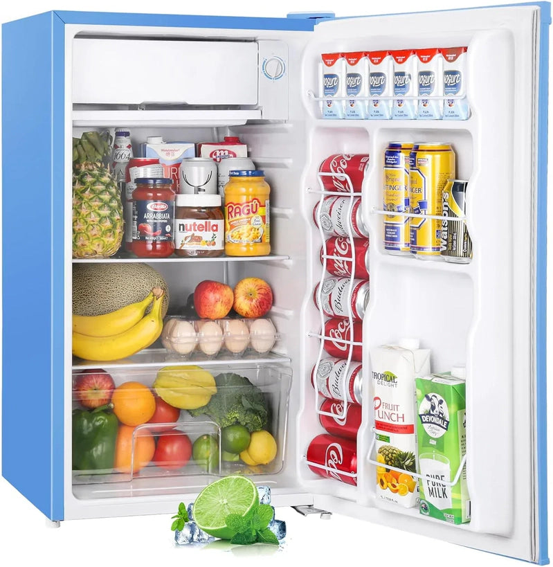 Upstreman 3.2 Cu. Ft. Mini Fridge Freezer Single Door Fridge Dorm Fridge Adjustable Thermostat