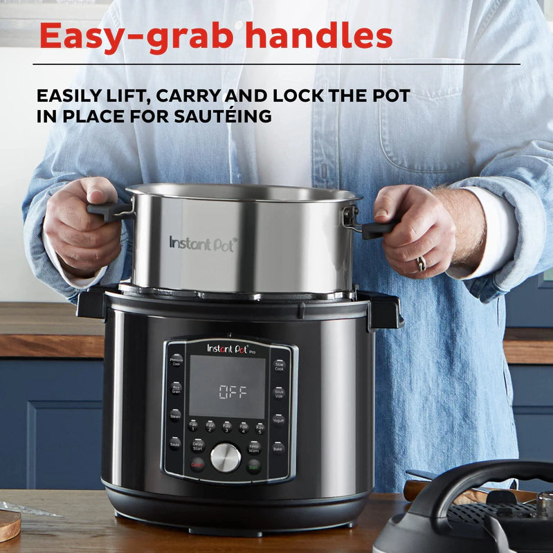 Instant Pot Pro 8 Qt. 10-in-1 Pressure Cooker, Rice/Grain Cooker