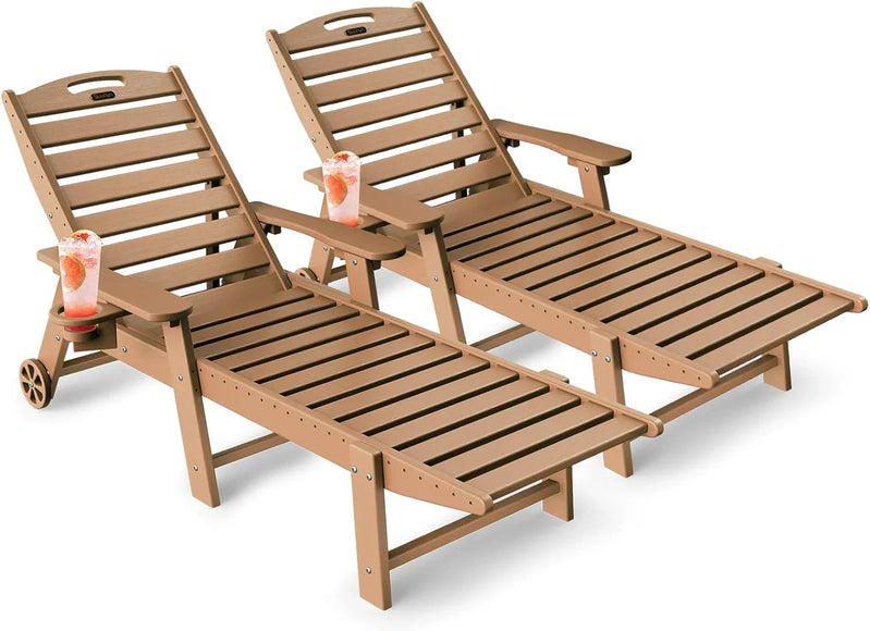 Lounge Chair Outdoor, Chaise Lounge, HDPE 6-Position Outdoor Chaise Lounge