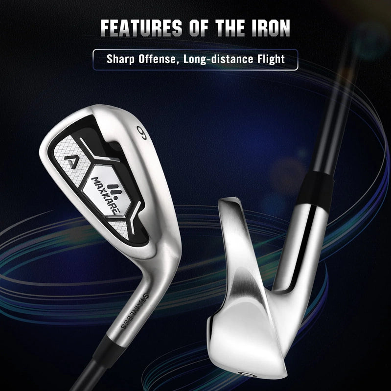 MaxKare Complete Golf Clubs Set Golf Men's Regular 13-Piece Complete Set Includes Driver, Fairway Wood, Hybrids, 6-9 Irons, Pw, Putter, Stand Bag