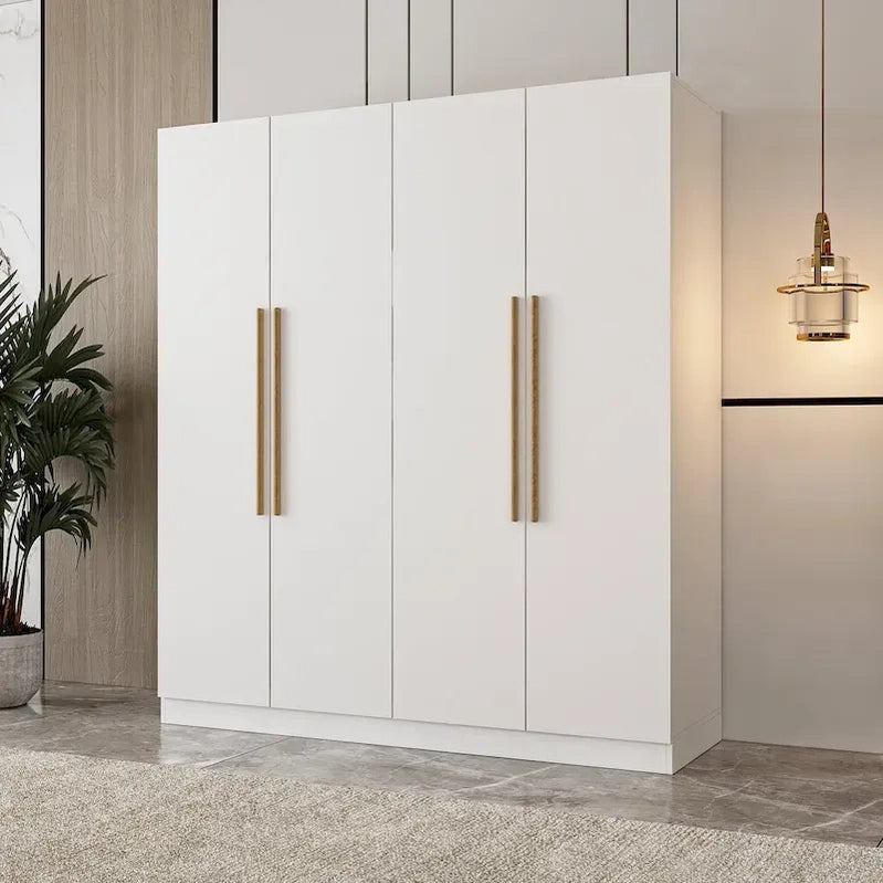 Modern Freestanding Solid Wood Wardrobe Closet With Storage Shelves