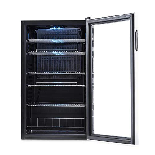 NewAir Beverage Refrigerator Cooler, 126 Cans Free Standing With Right Hinge Glass Door