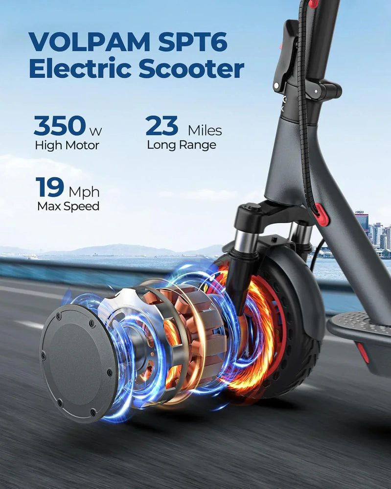 Electric Scooter 350W/500W Powerful Motor 8.5 In./10 In. Solid Tires 19/22Mph 28/21/12 Miles Range