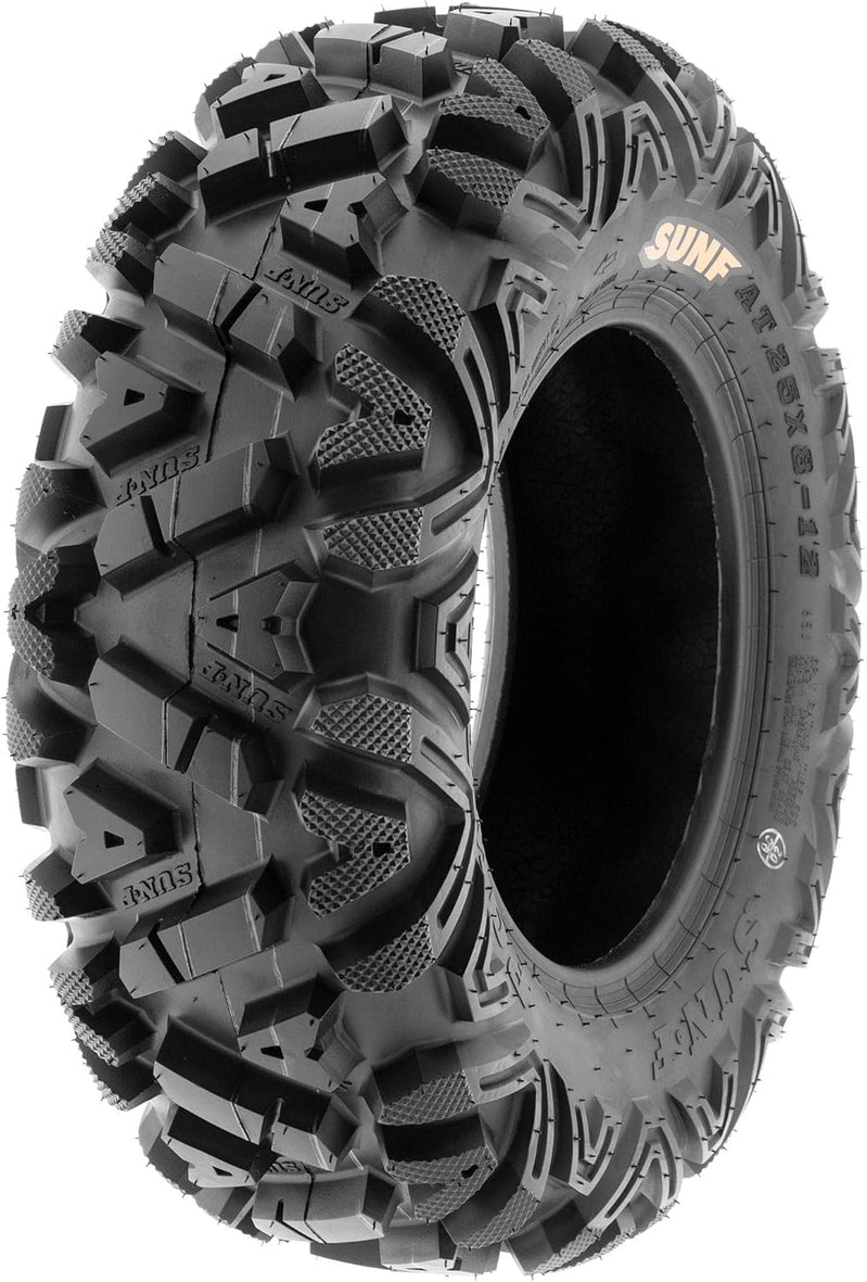 Set Of 4 ATV UTV All-Terrain Tires 25x8-12 Front And 25x10-12 Rear, 6 Pr, Tubeless A033