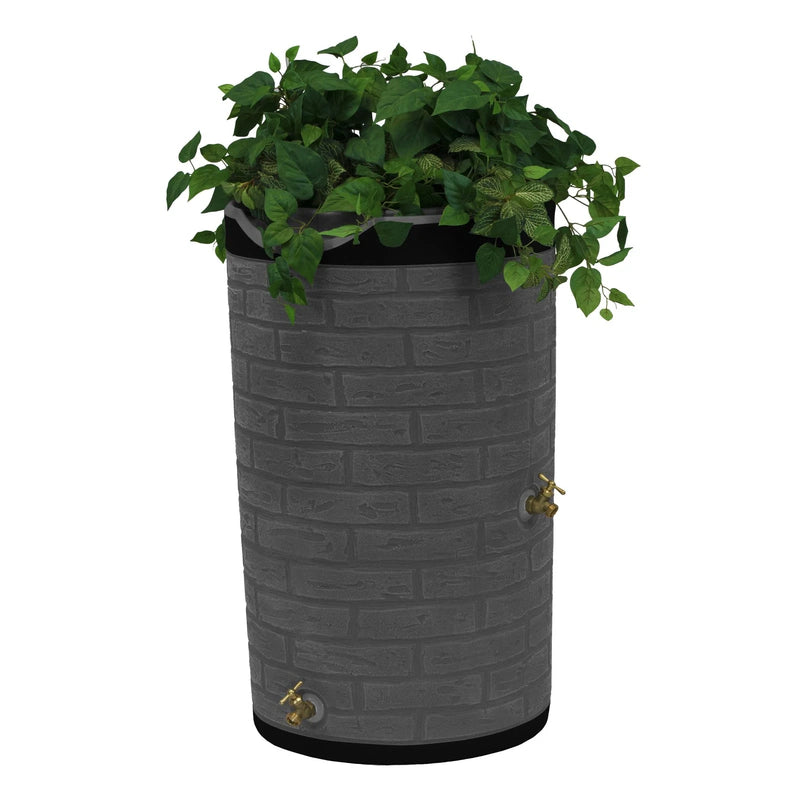 Good Ideas IMP-D50-DAR Impressions Downton Rain Saver Rain Barrel, 50 Gallon, Dark Granite