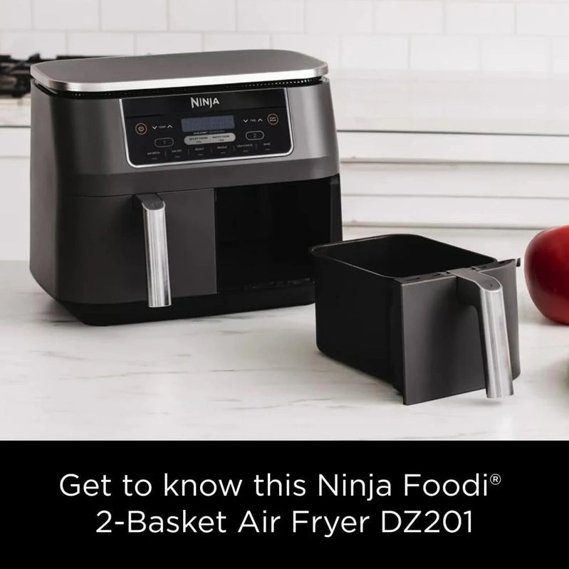 Ninja Foodi 10QT 6-in-1 DualZone Smart XL Air Fryer, 2 Independent 5QT Baskets, Smart Cook Thermometer, Match Cook, Smart Finish, Air Fry, DZ550