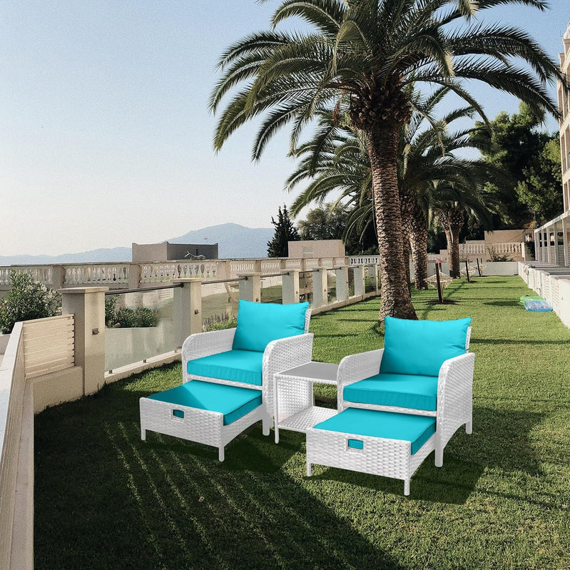 Leveleve Balcony Furniture 5 Piece Patio Conversation Set